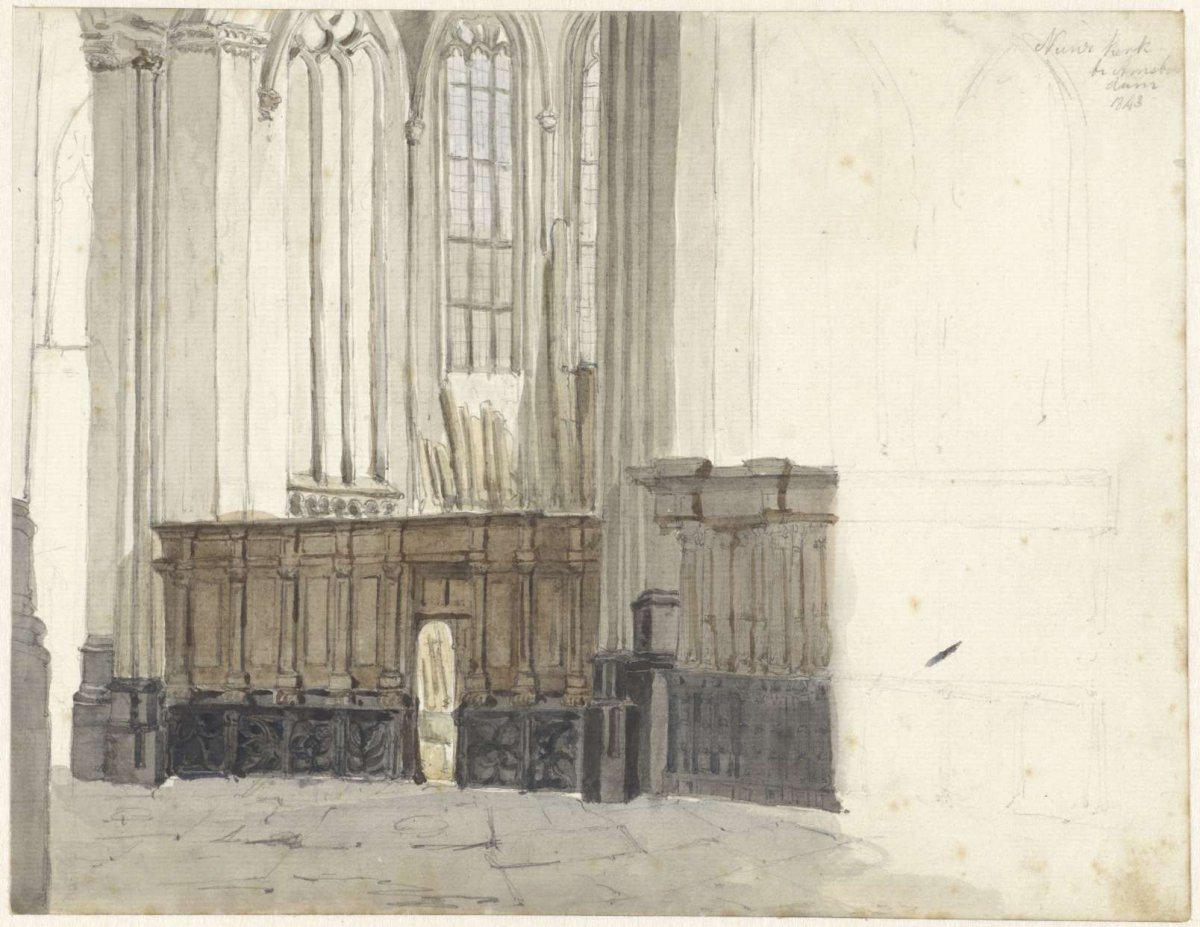 Drapenierskapel in the Nieuwe Kerk in Amsterdam, Johan Adolph Rust, 1843