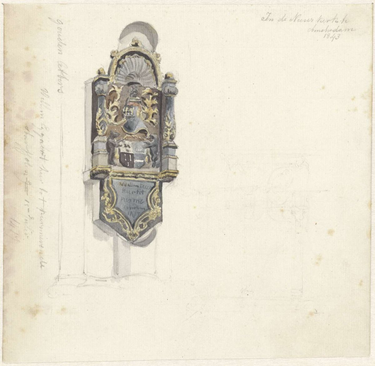 Memorial to Willem Eygaert in the Nieuwe Kerk in Amsterdam, Johan Adolph Rust, 1843