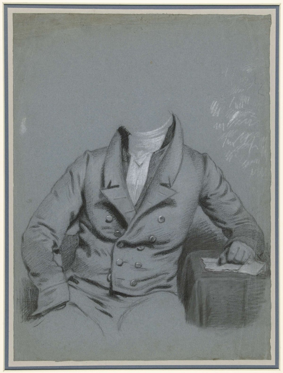 Portrait of an unknown man, the head not drawn, Charles Howard Hodges, 1774 - 1837