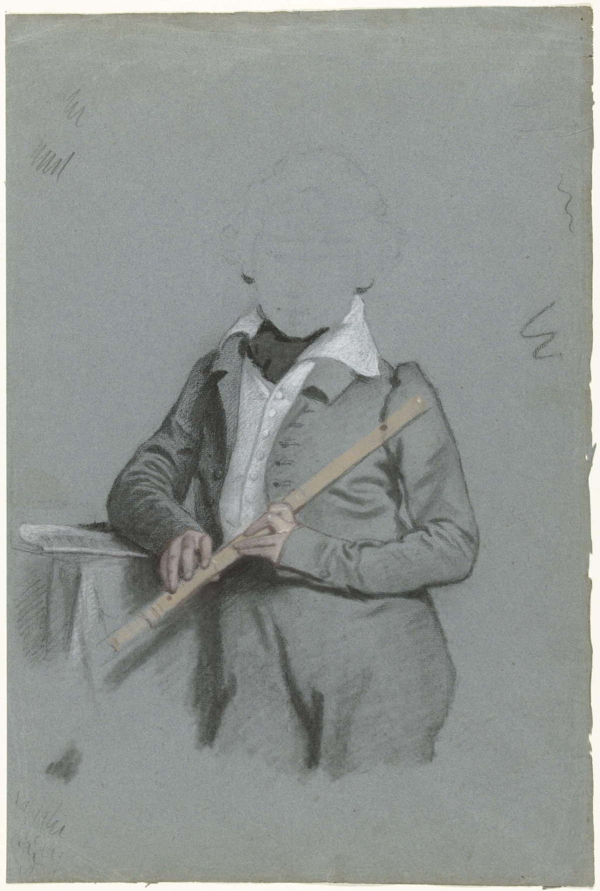 Study of unknown boy, standing with flute, Charles Howard Hodges, 1774 - 1837