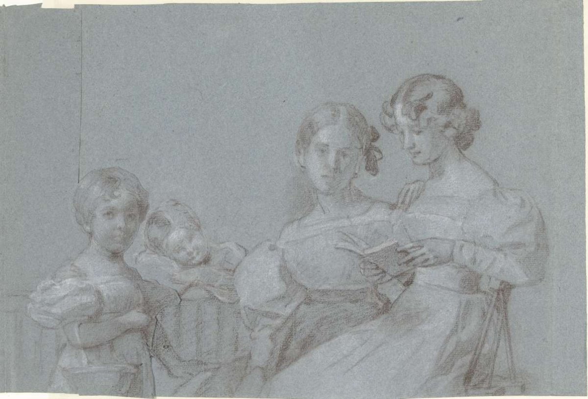 Portrait of the four Van Loon sisters, Charles Howard Hodges, 1774 - 1837