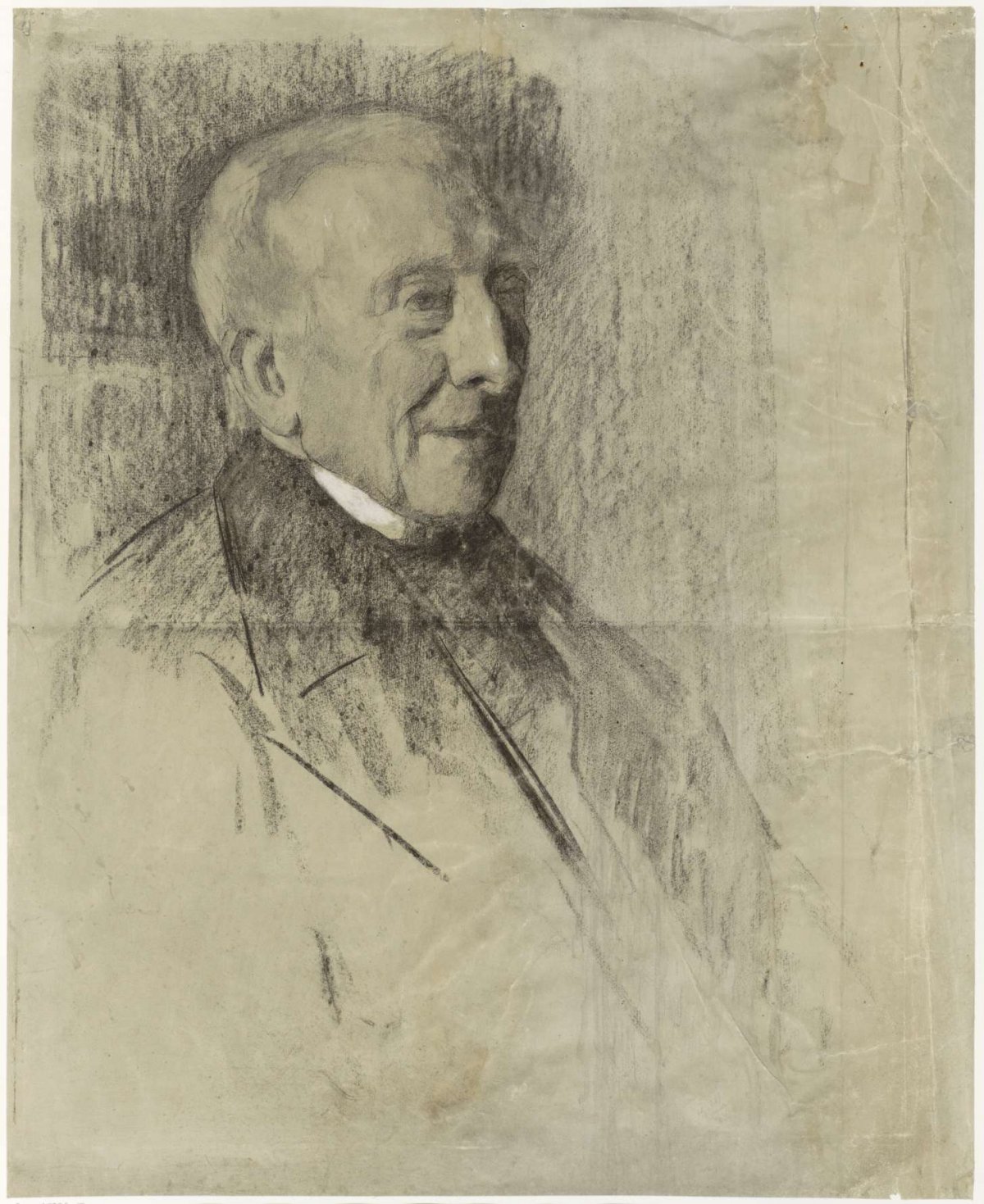 Portrait of an elderly gentleman, to the right, Thérèse Schwartze, 1861 - 1918