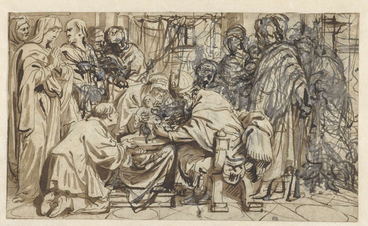 Preliminary study for a circumcision, anonymous, 1600 - 1699