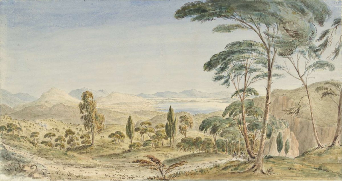 The bay of Chalcis, Negroponte, anonymous, 1838