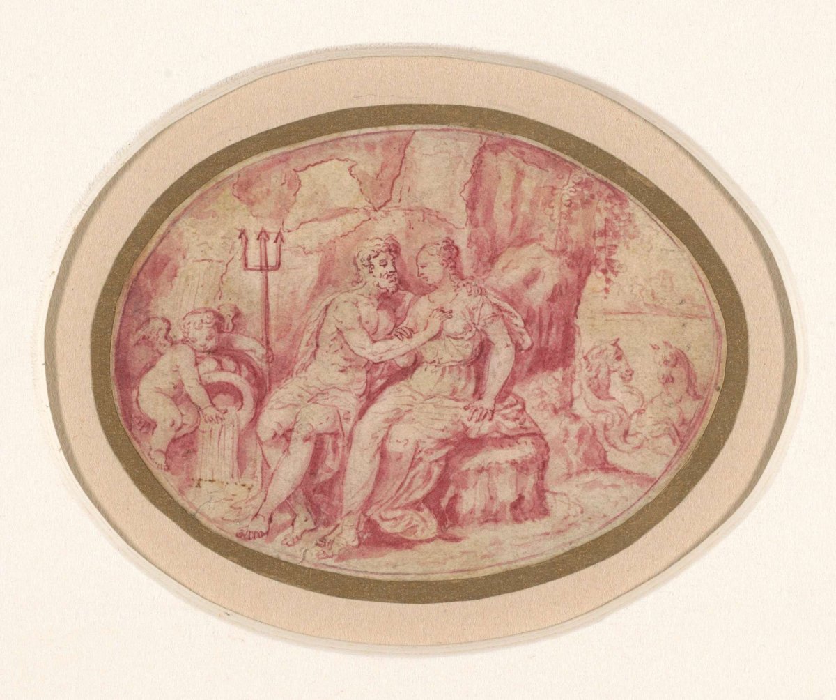 Neptunus verleidt Iphimedeia, François Chauveau, 1623 - 1676
