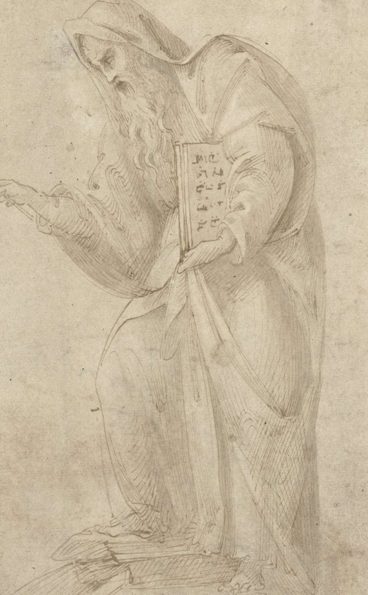 Moses with the tablets of the law and a staff, anonymous, 1480 - 1540