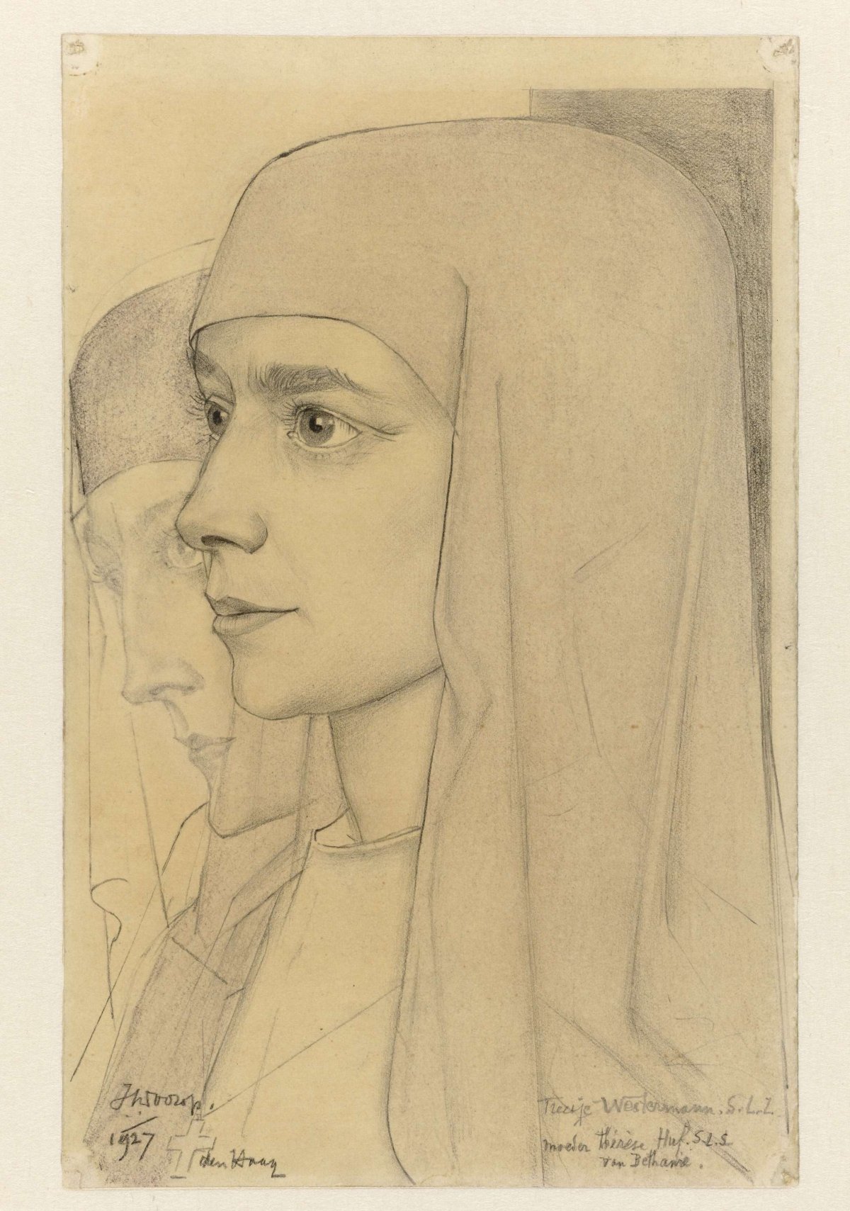 Portrait of Treesje Westermann, Mother Thérèse Huf of Bethany, Jan Toorop, 1927
