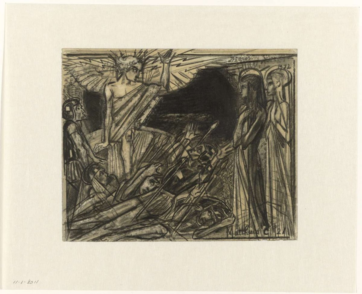 Mary at the tomb addressed by an angel, Jan Toorop, 1922