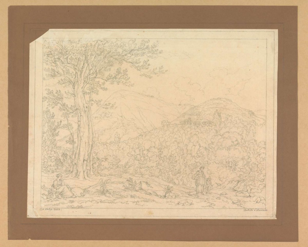 Mountain scenery near Castello al Mare, Christoph Heinrich Kniep, 1818