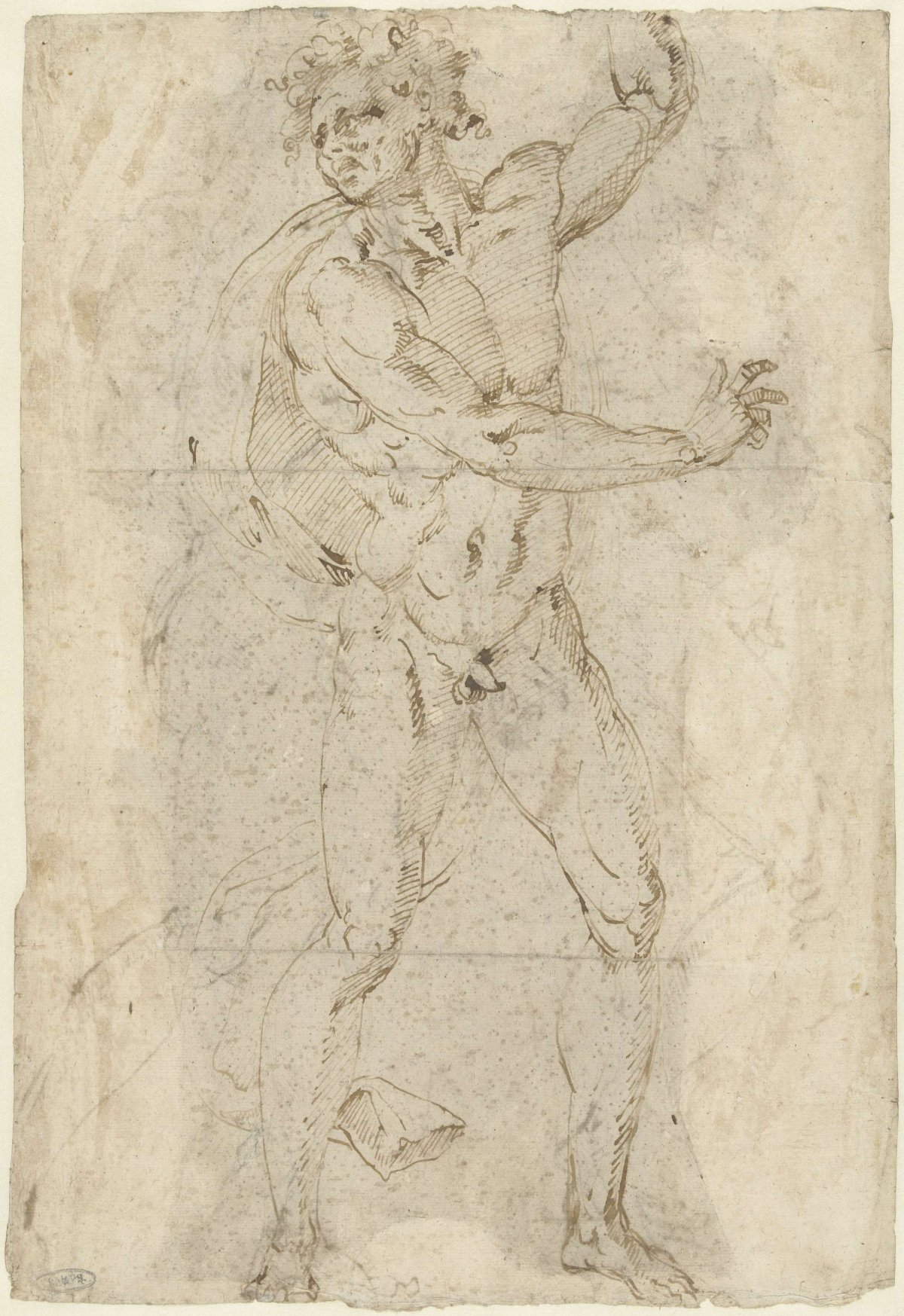 Two men in ongoing motion, anonymous, 1510 - 1600