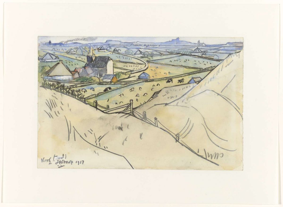 View from the dunes at Koog on Texel, Jan Toorop, 1917
