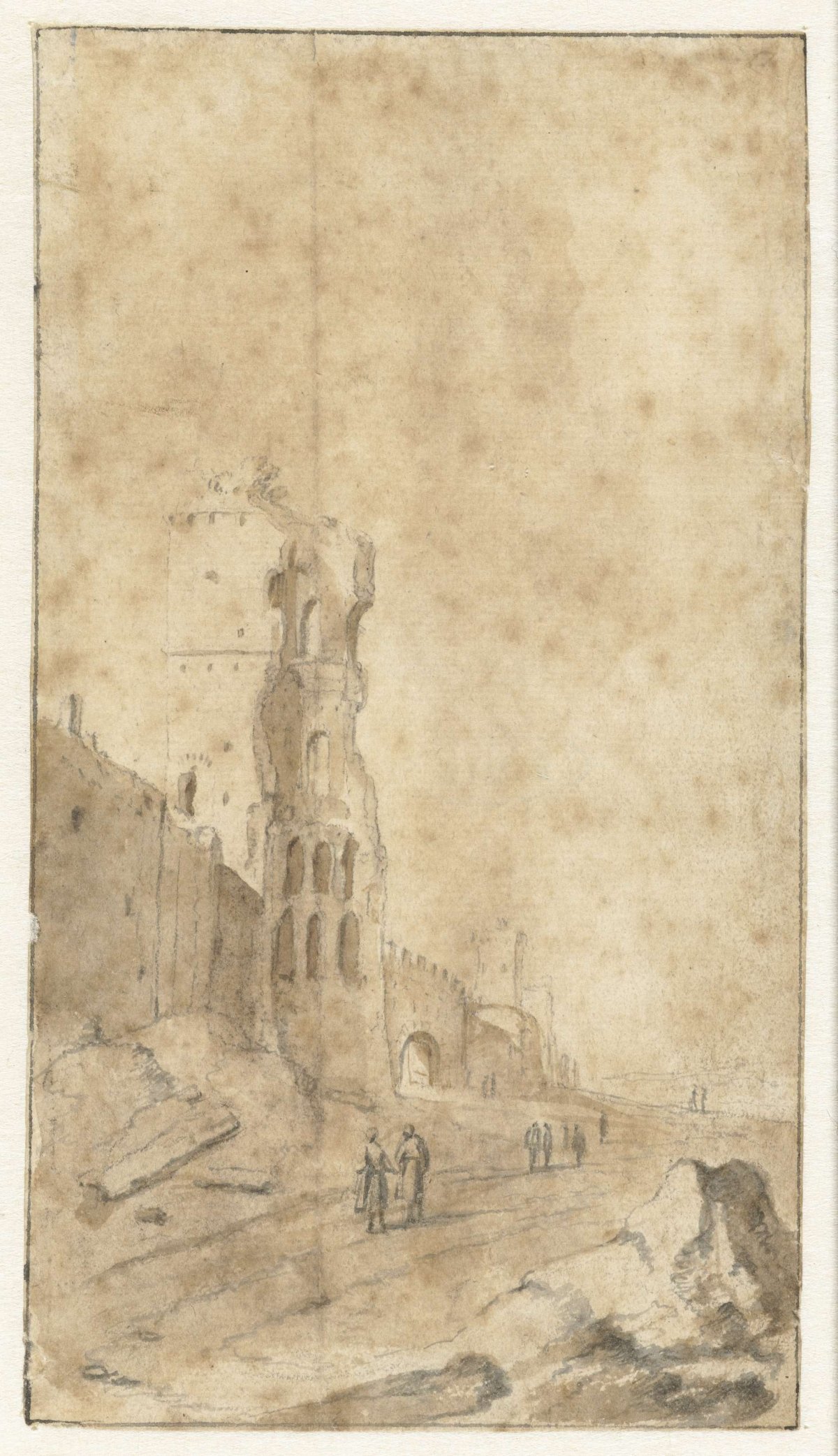 Porta San Paolo te Rome, Bartholomeus Breenbergh, 1624 - 1629