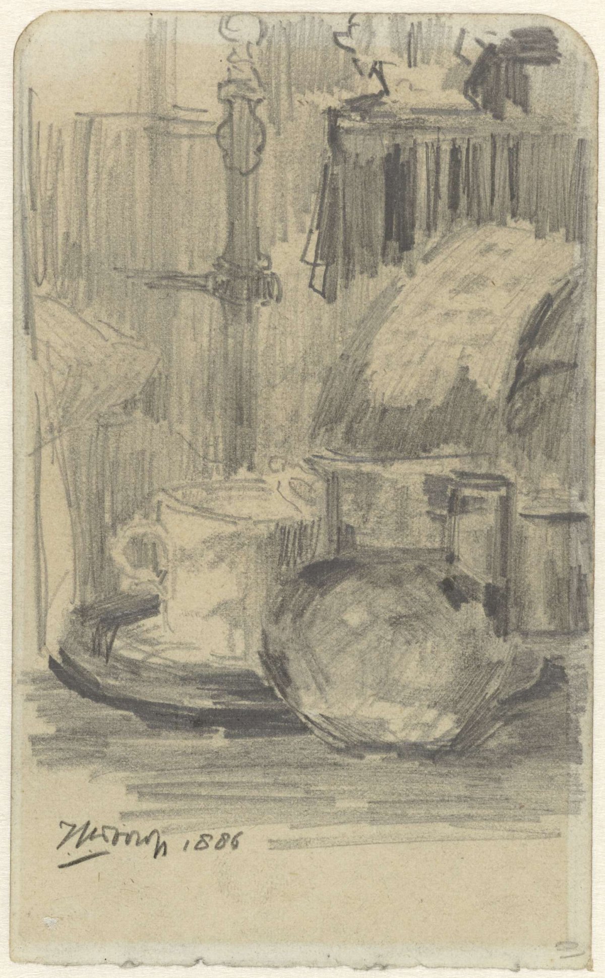 Still life with jug and cup, Jan Toorop, 1886