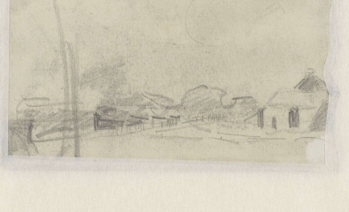 Sketch sheet showing landscape with farmhouse, Jan Toorop, 1868 - 1928