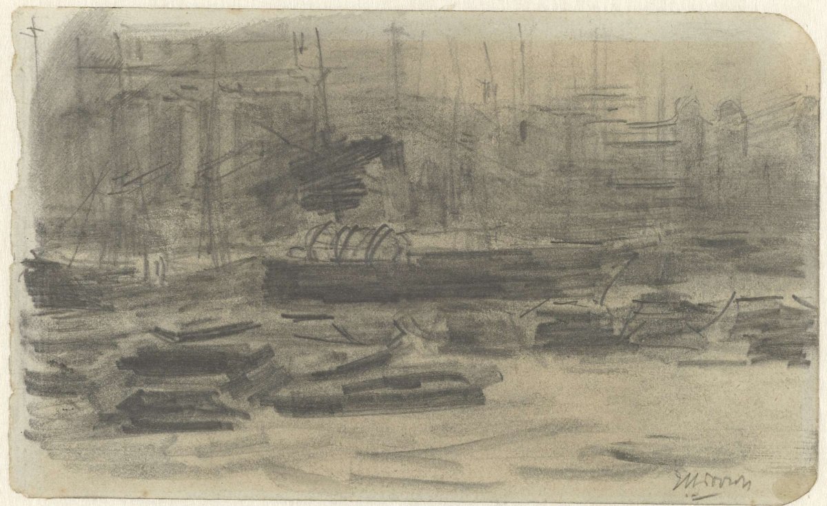 Ships on the Thames, Jan Toorop, c. 1868 - c. 1928