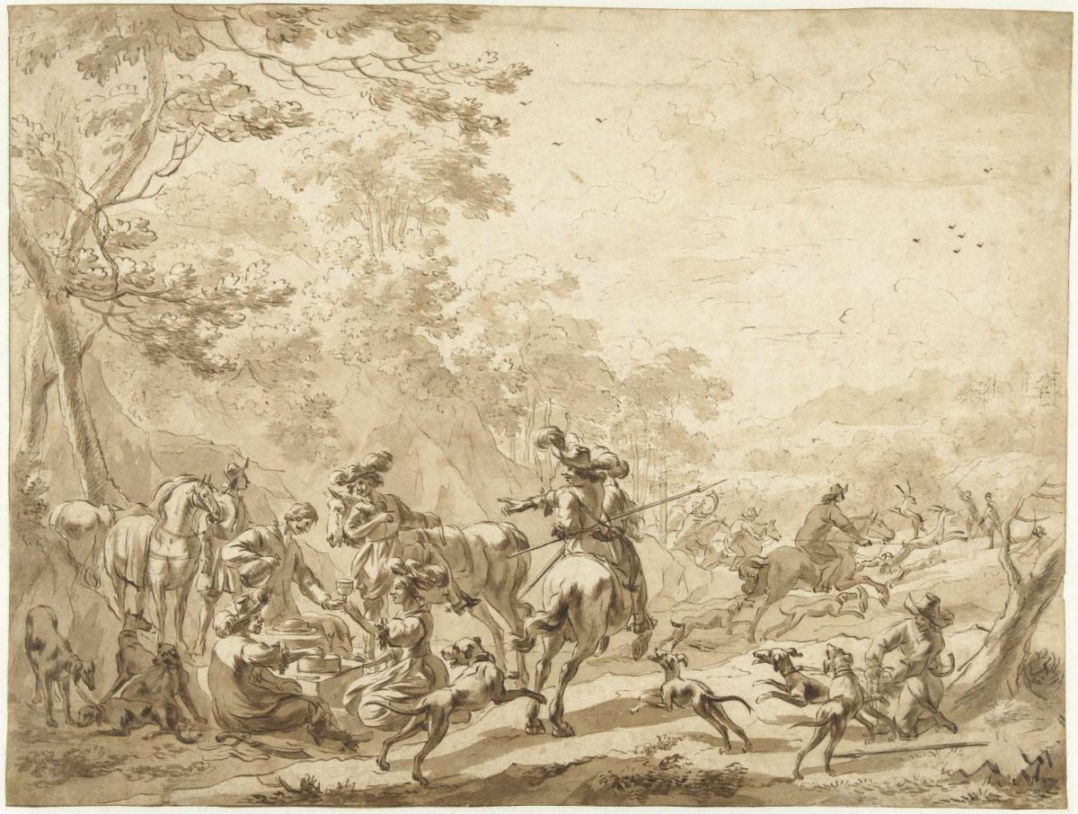Hertenjacht, anonymous, 1630 - 1700