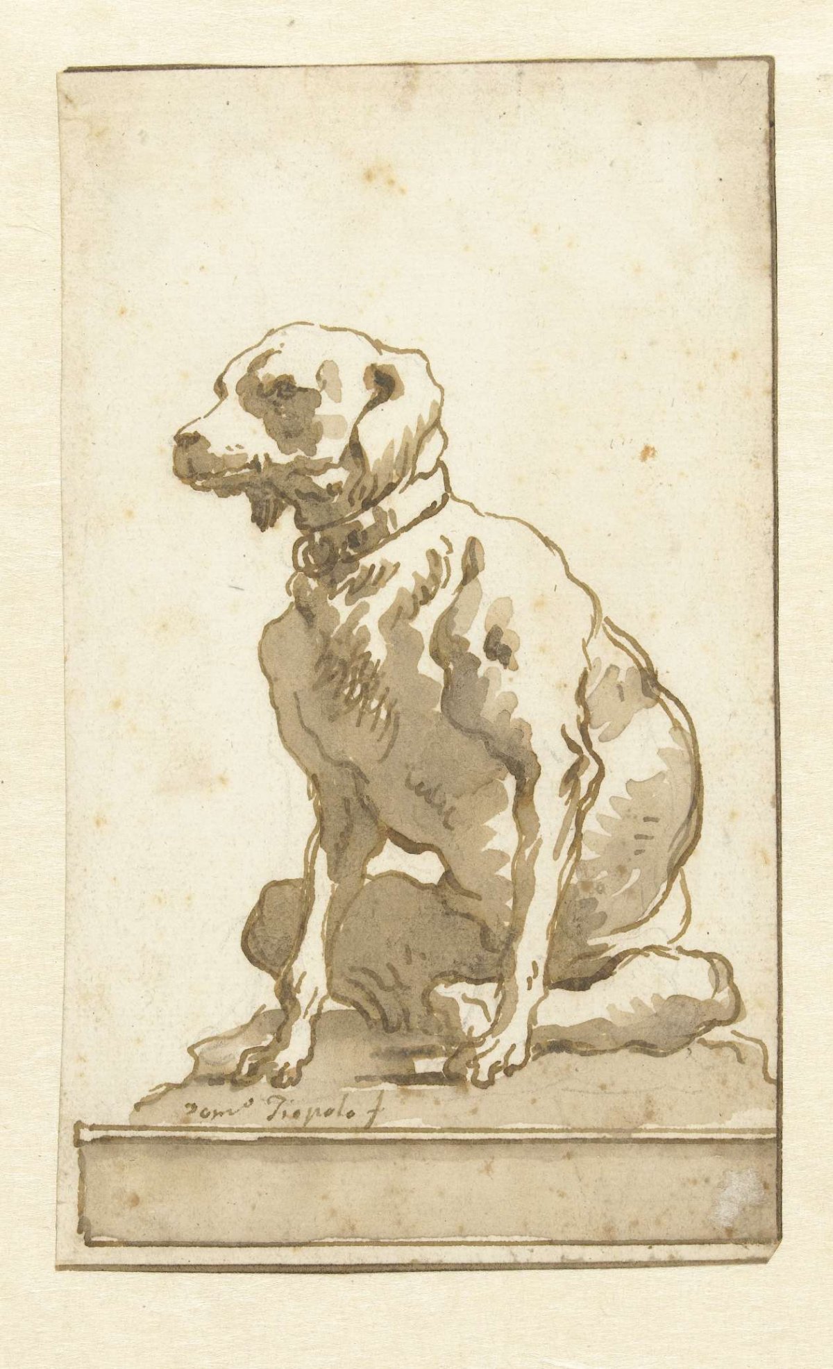 Sitting Dog, Giovanni Domenico Tiepolo, c. 1775 - c. 1795