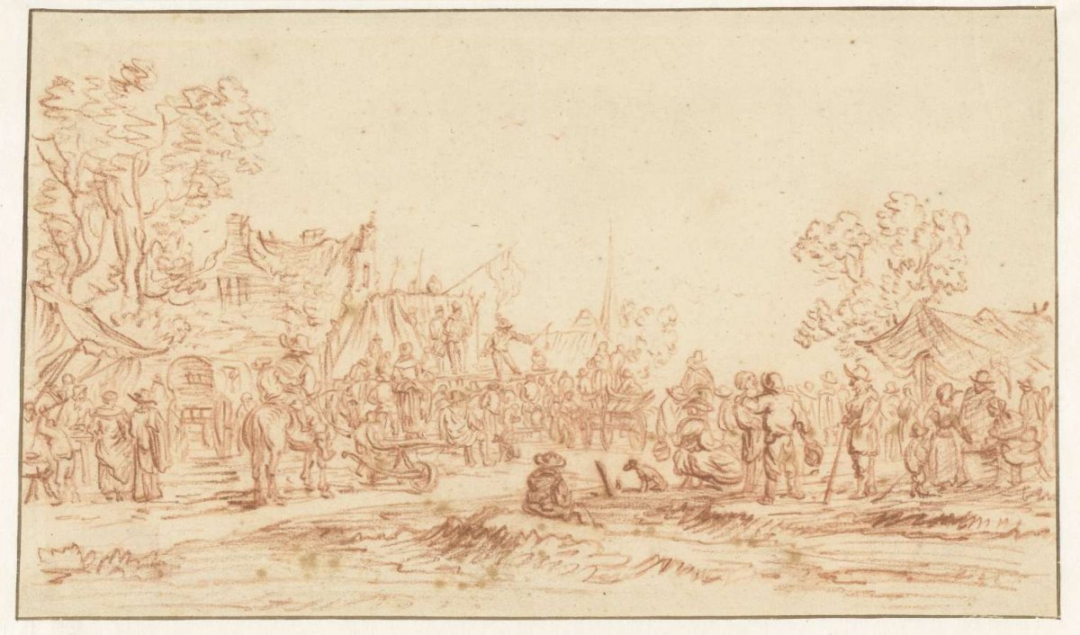 Fair in a village, anonymous, 1653 - 1700