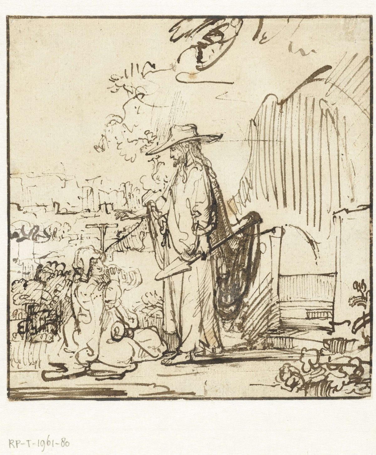 Christ Appearing to Mary Magdalene as a Gardener (Noli me tangere), Rembrandt van Rijn, c. 1645