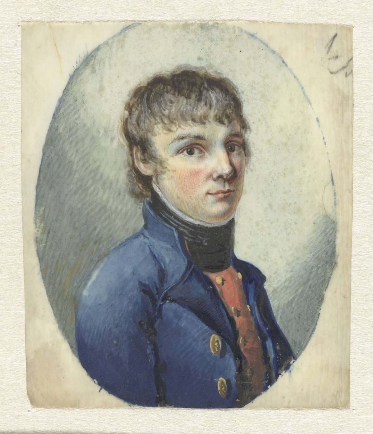 Young man in officer's costume, three-quarters facing right, Pieter Gerardus van Os, 1786 - 1839