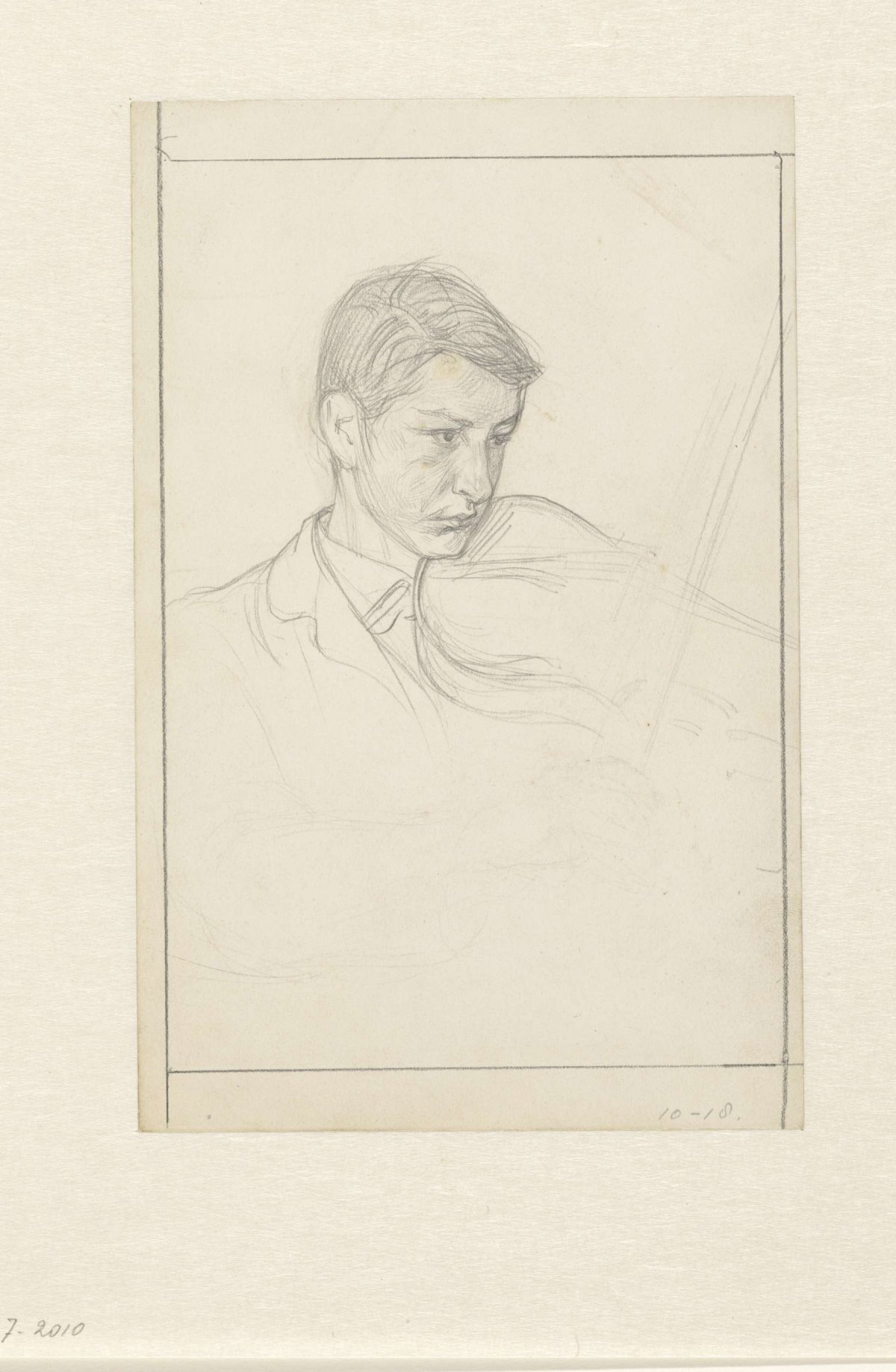 Sketch of a boy playing the violin, Jan Veth, 1874 - 1925