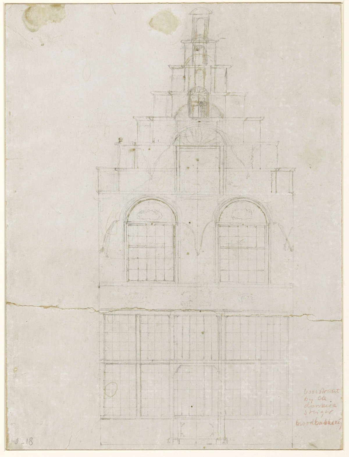 Gable of the bread bakery in the Voorstraat, Dordrecht, Jan Veth, 1874 - 1925