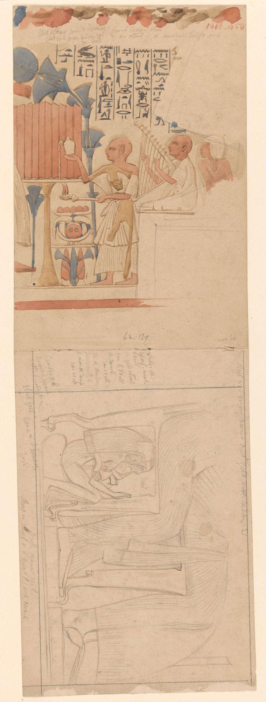 Two studies of Egyptian murals, Jan Veth, 1874 - 1925