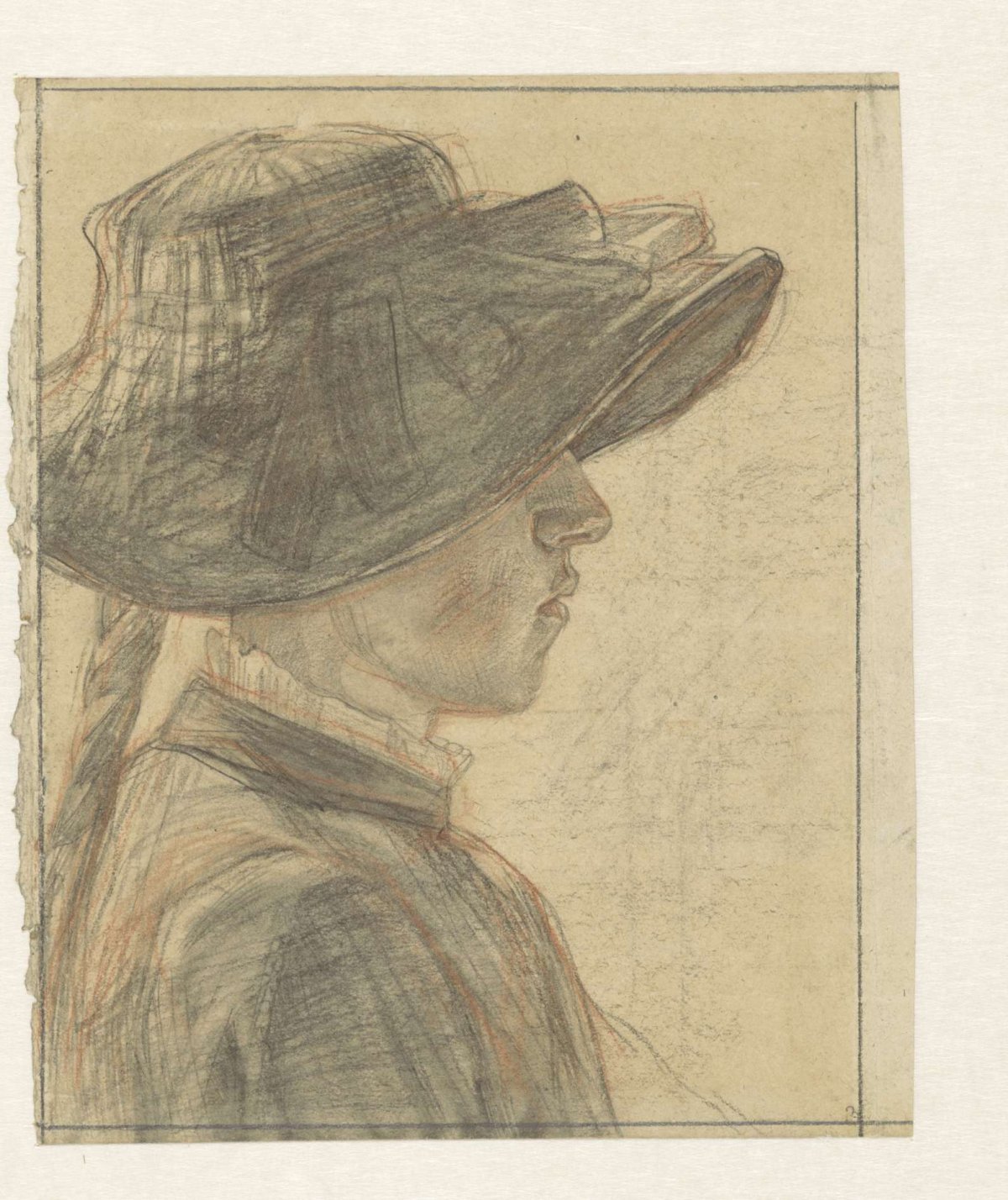 Portrait of Miss A.C.E. Veth, sister of the draughtsman, Jan Veth, 1874 - 1925