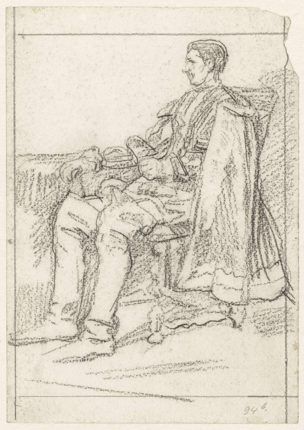 Man sitting in a chair, Jan Veth, 1874 - 1925
