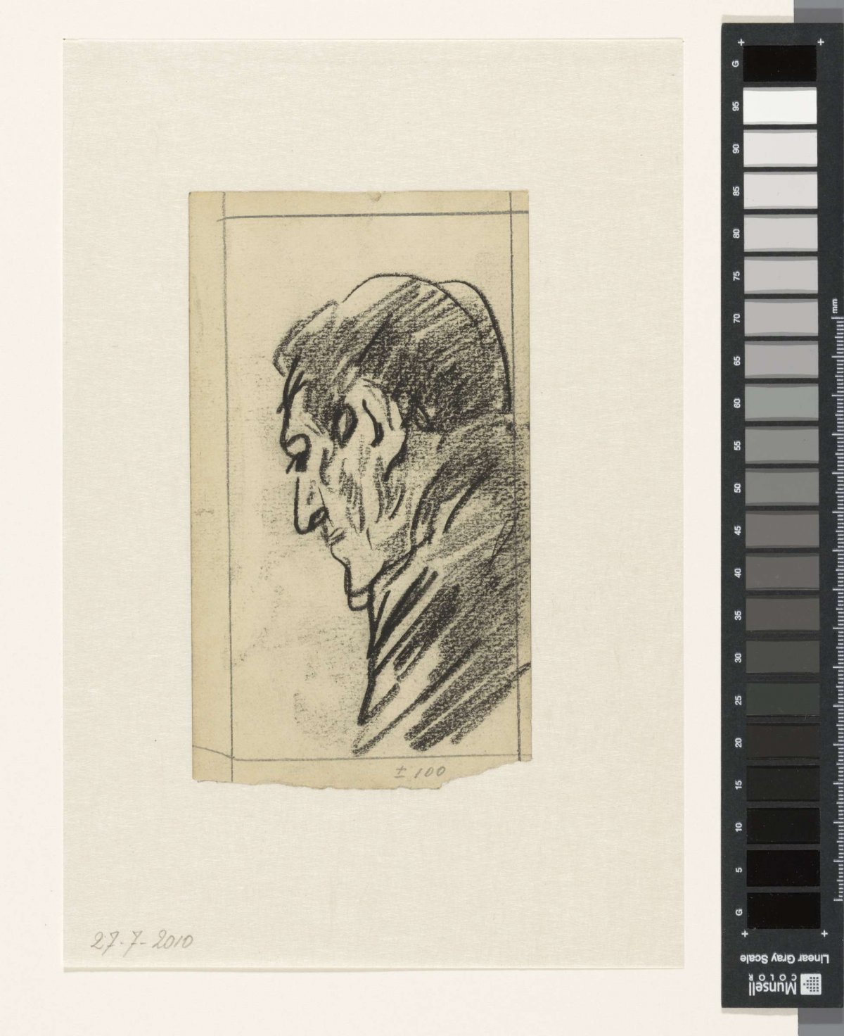 Man's head, to the left, Jan Veth, 1874 - 1925