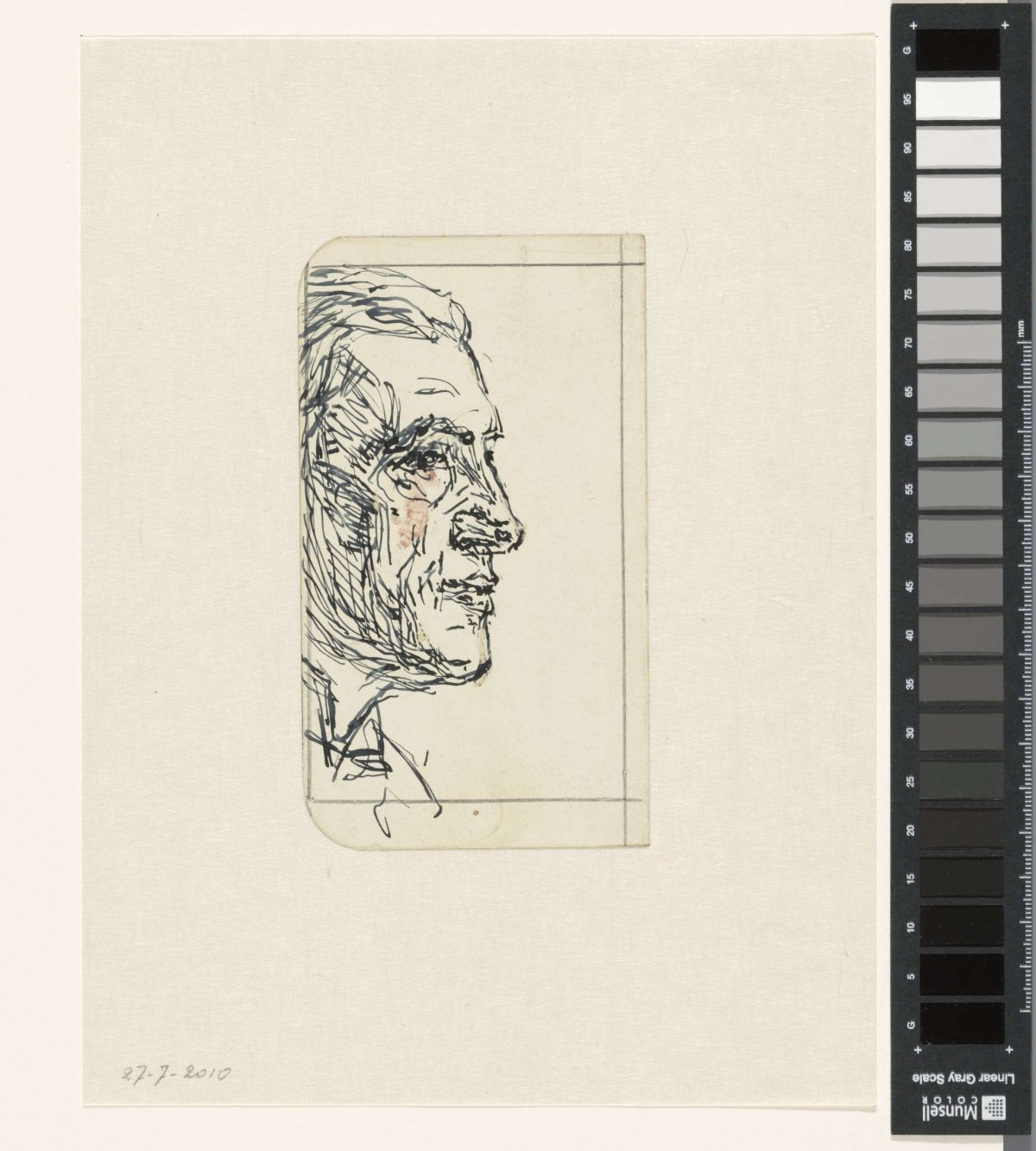 Man portrait, in profile to the right, Jan Veth, 1874 - 1925