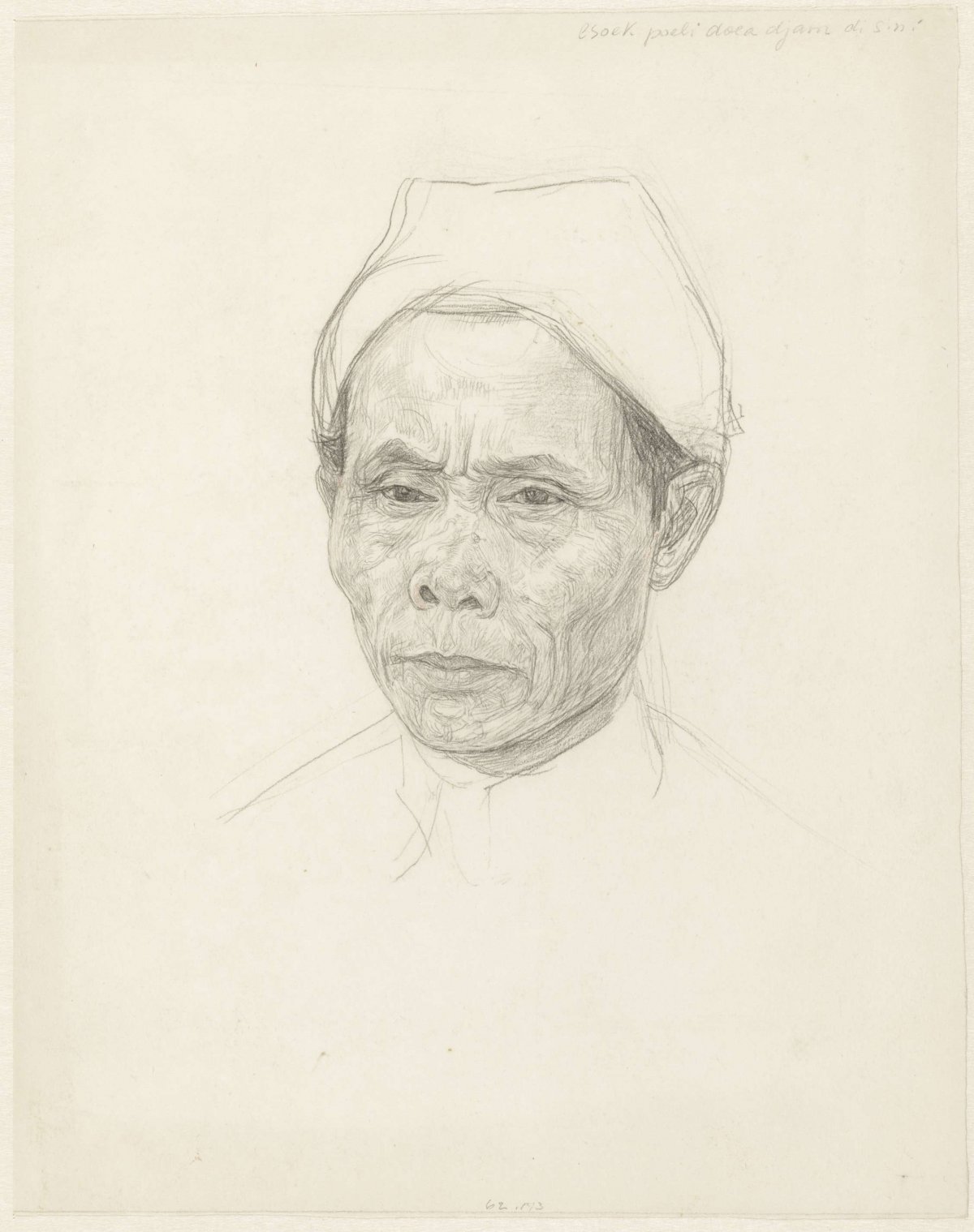 Portrait of an elderly Javanese, Jan Veth, 1874 - 1925