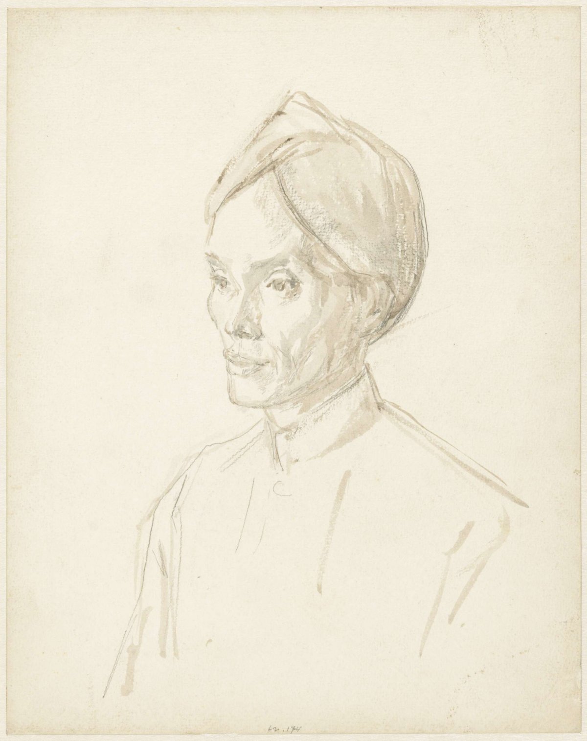 Portrait of a Javanese, Jan Veth, c. 1874 - c. 1925