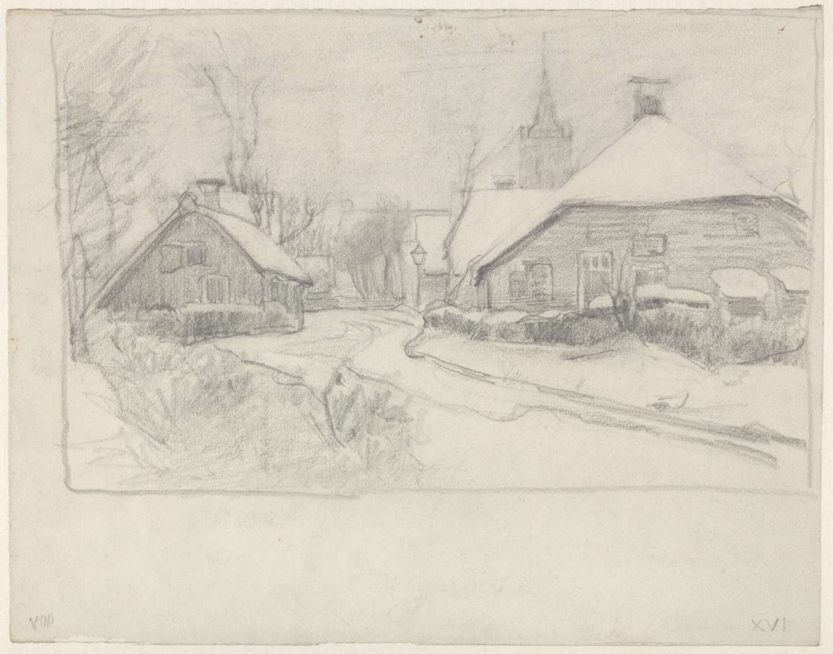 Besneeuwd dorpje, Jan Veth, 1874 - 1925