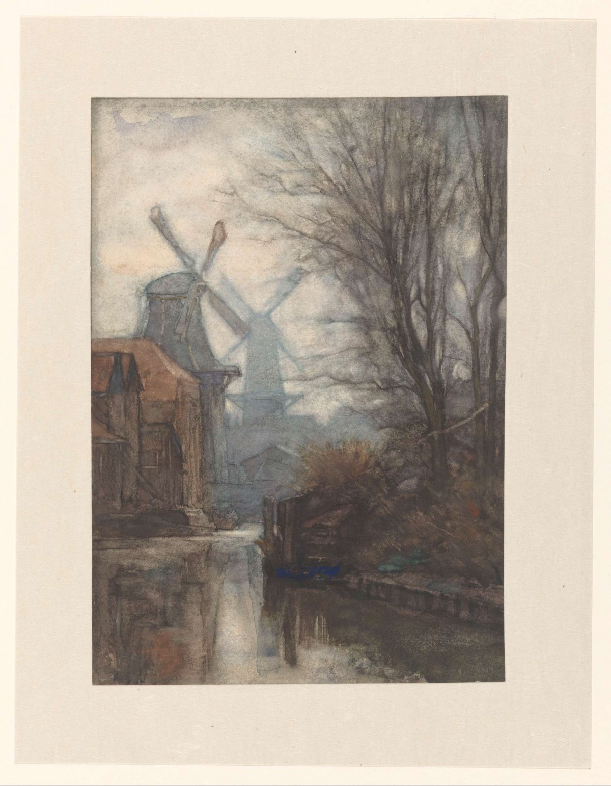 Mills on a canal, Jan Veth, 1887