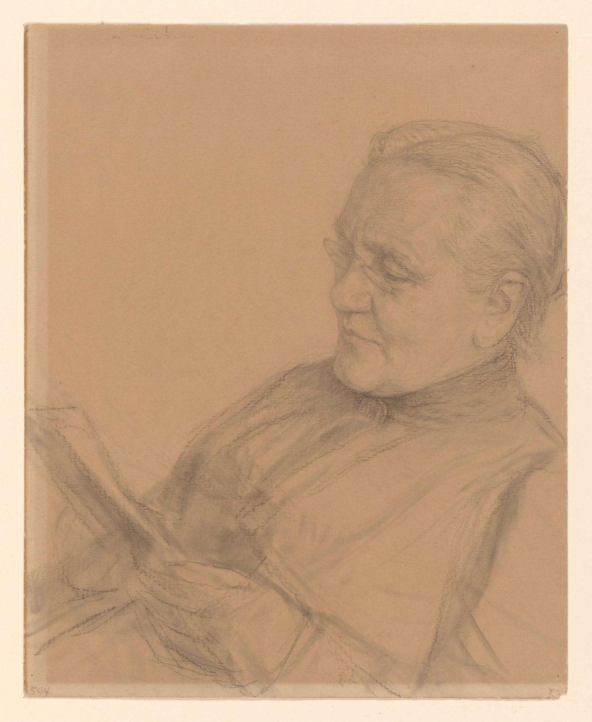 Portrait of Barendina Hermina Muhring, reading, Jan Veth, 1906