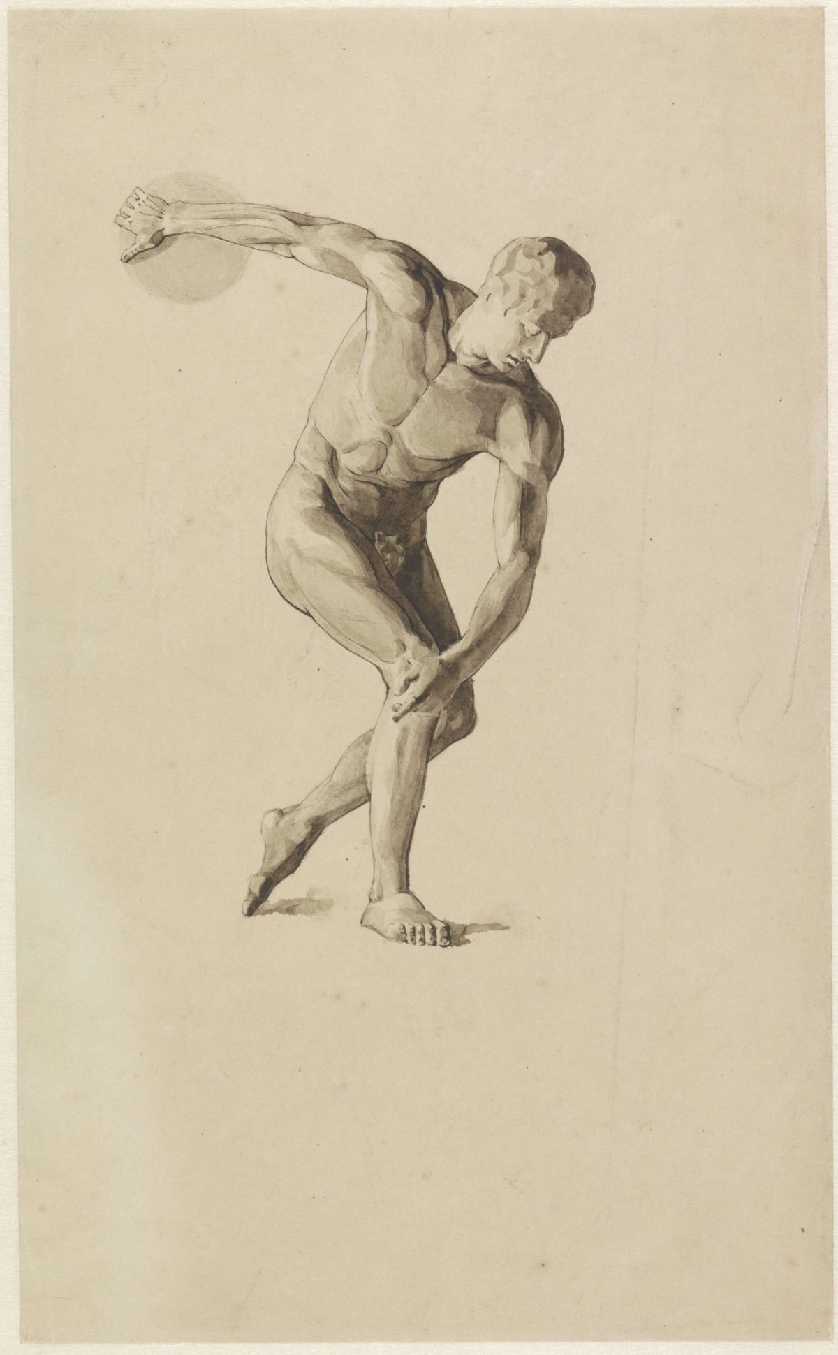 Plaster Model of Discus Thrower, Jan Veth, 1874 - 1925