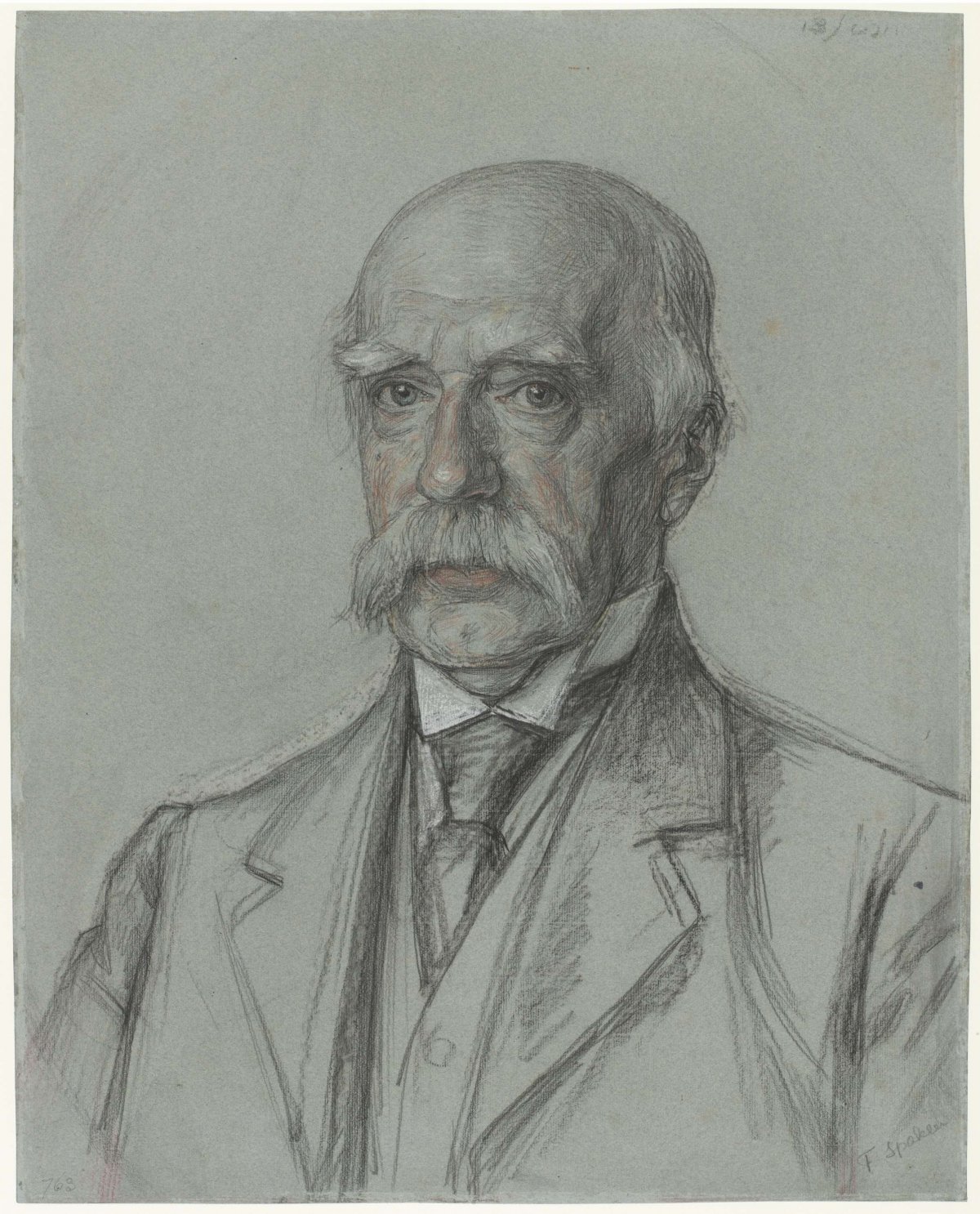 Portrait of F.J. Spakler, Jan Veth, 1874 - 1925