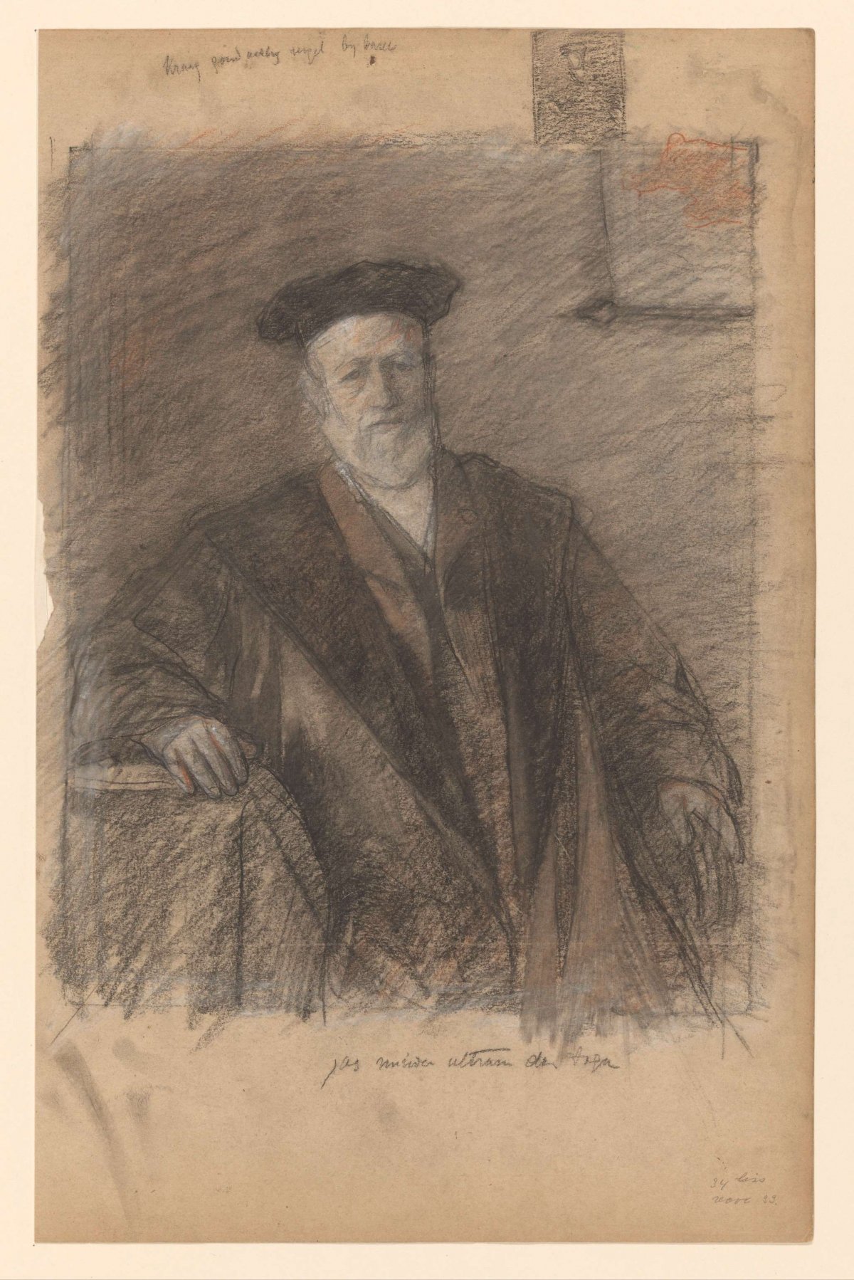 Portrait of Prof. Dr. Pieter Johannes Veth, in toga, Jan Veth, 1874 - 1925