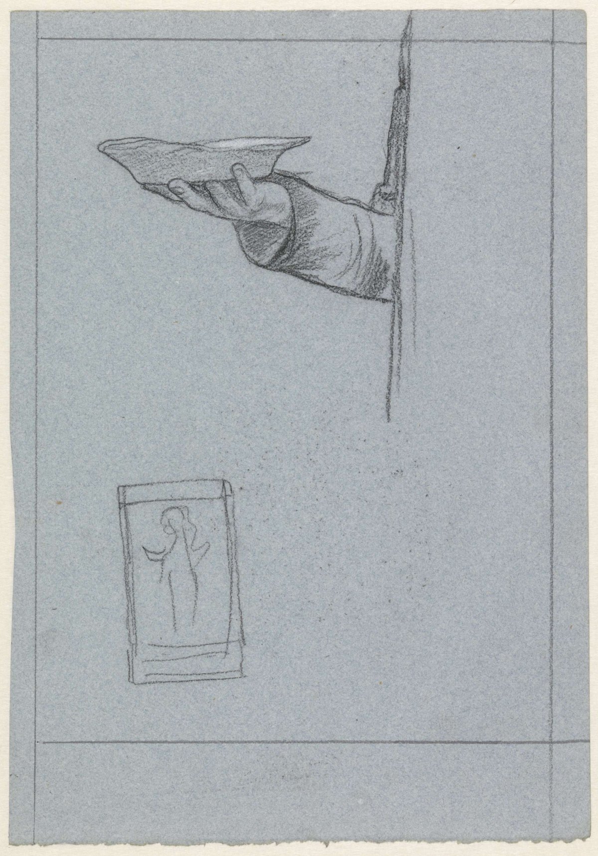 Study of a hand with a bowl, Jan Veth, 1874 - 1925