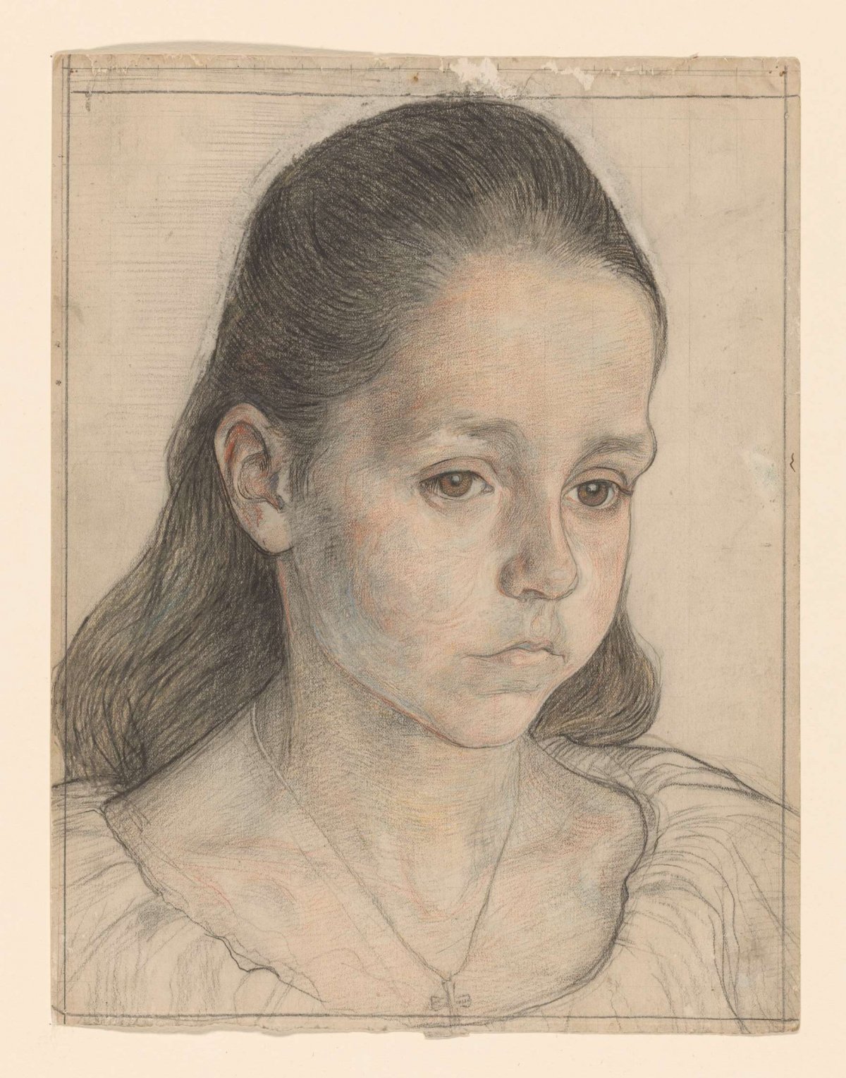 Portrait of a girl Kolkman, Jan Veth, 1874 - 1925