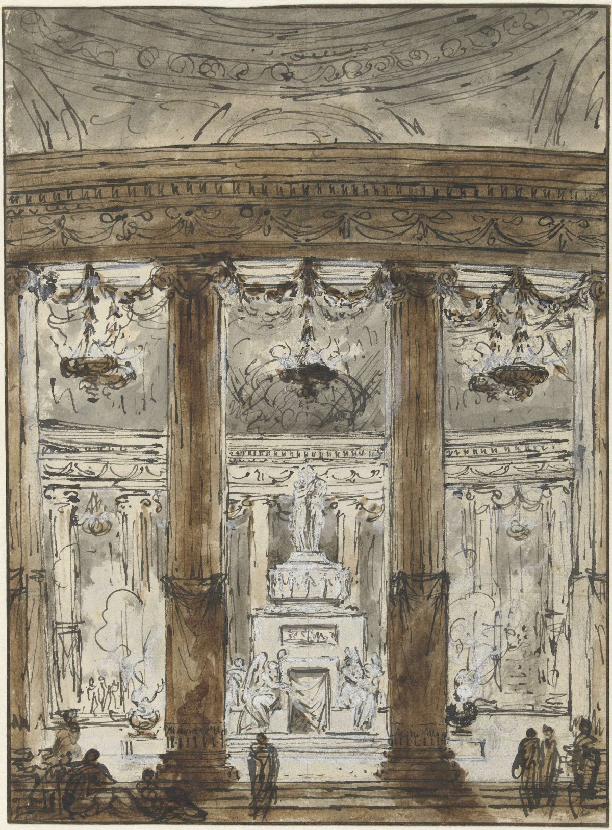 Interior of a Mausoleum, Charles Michel-Ange Challe, 1728 - 1778