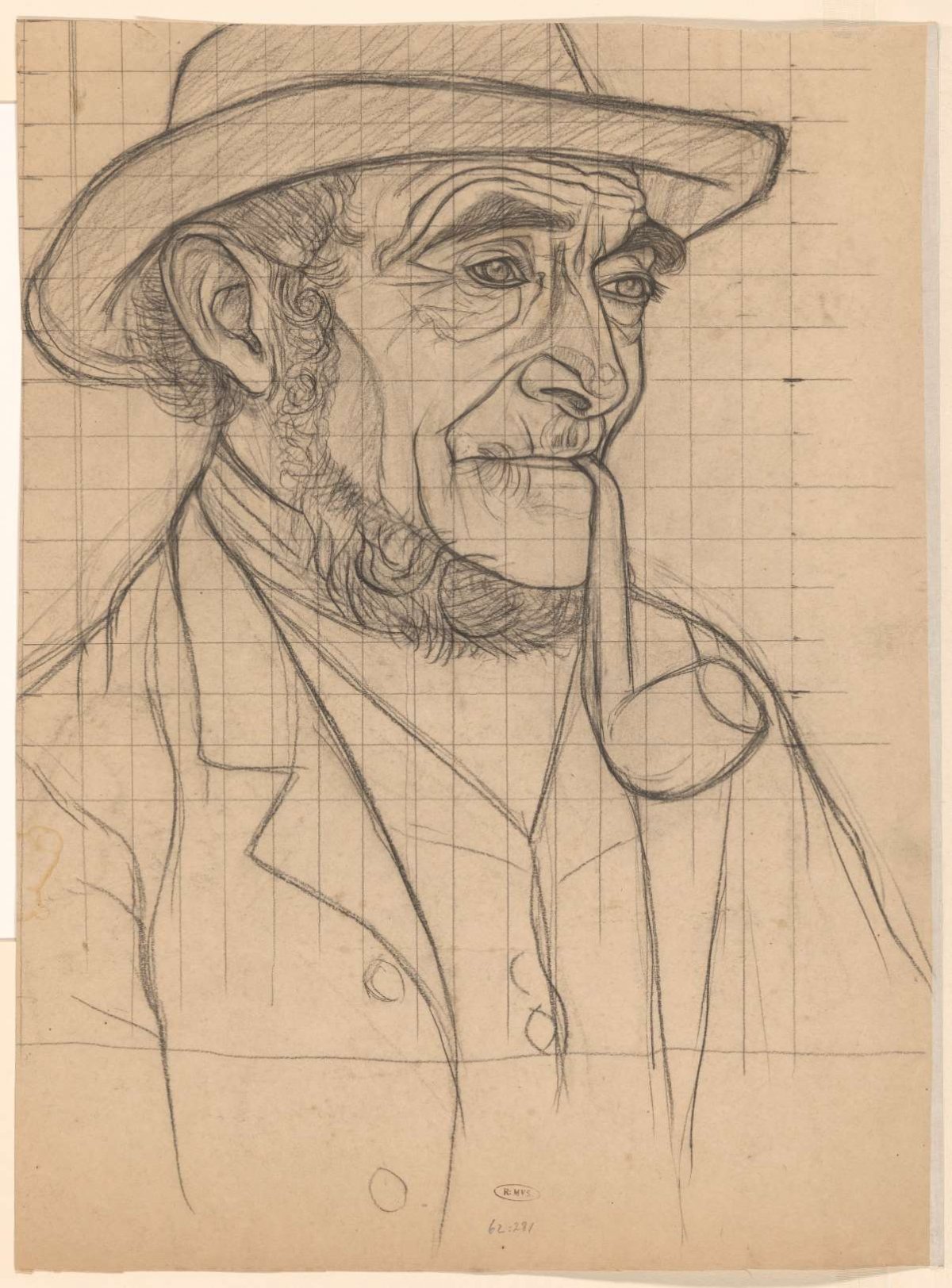 Farmer with a pipe, to the right, Jan Veth, 1874 - 1925
