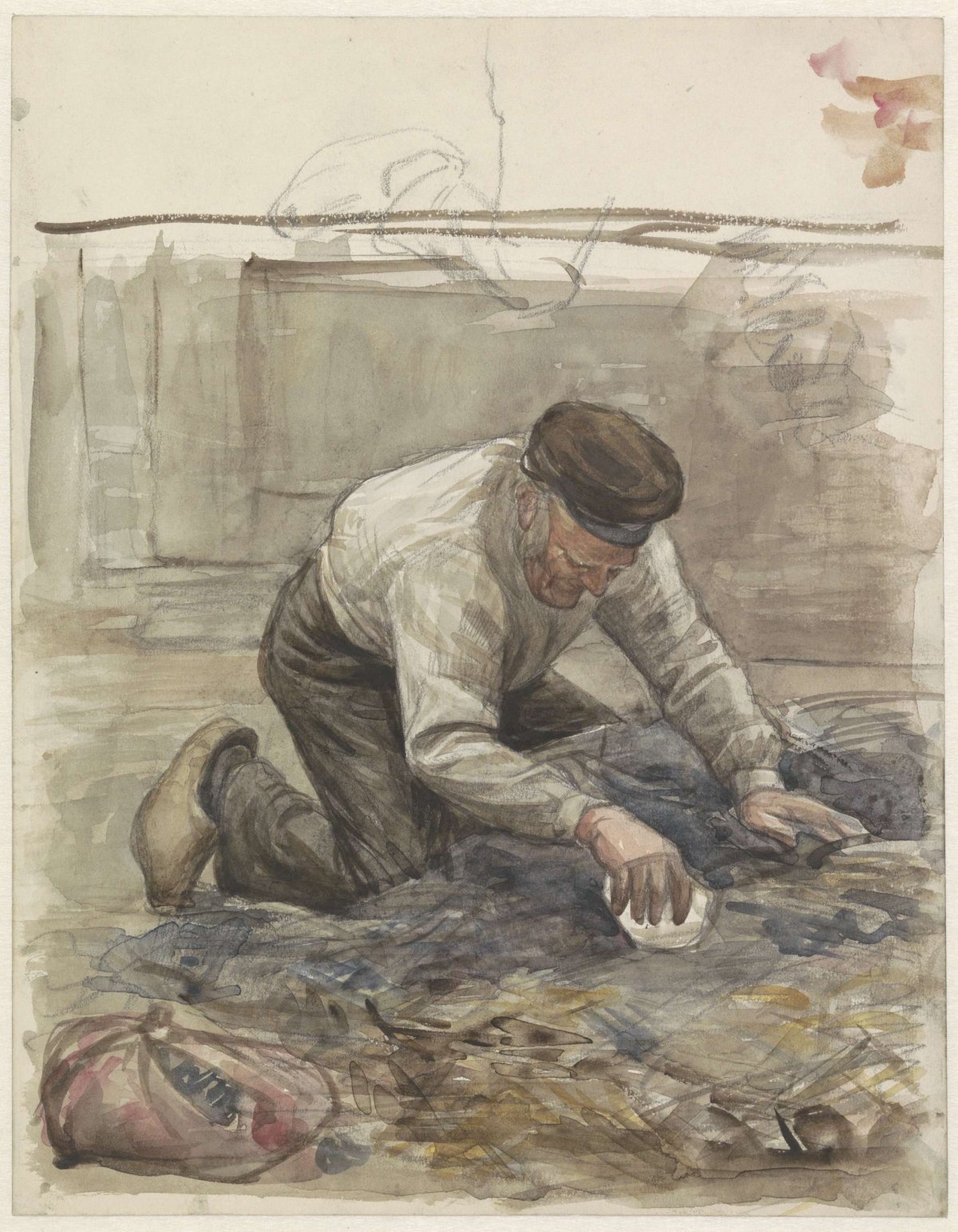Farmer, on his knees, Jan Veth, 1874 - 1925