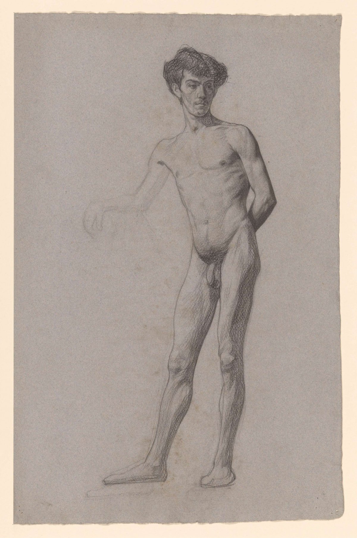 Standing naked young man, Jan Veth, 1874 - 1925