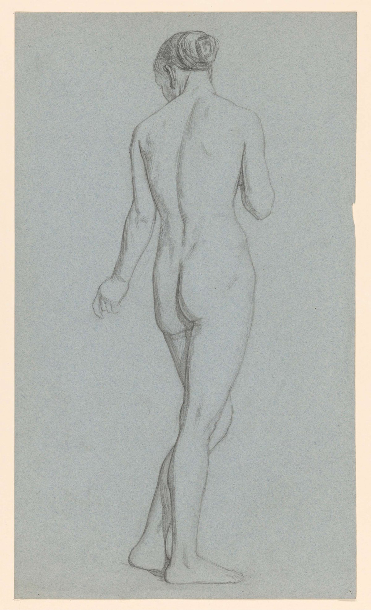 Standing female nude, viewed from the back, Jan Veth, 1874 - 1925