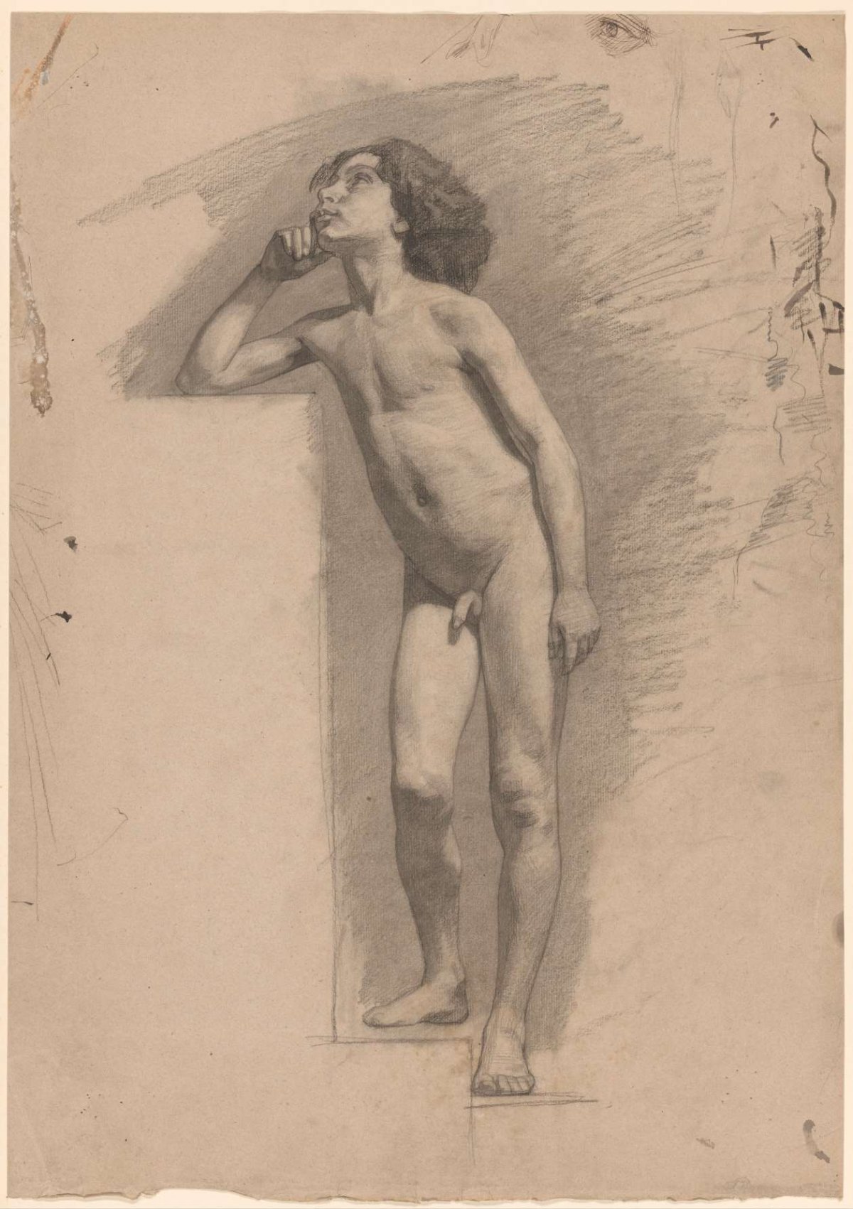 Standing naked boy, Jan Veth, 1874 - 1925