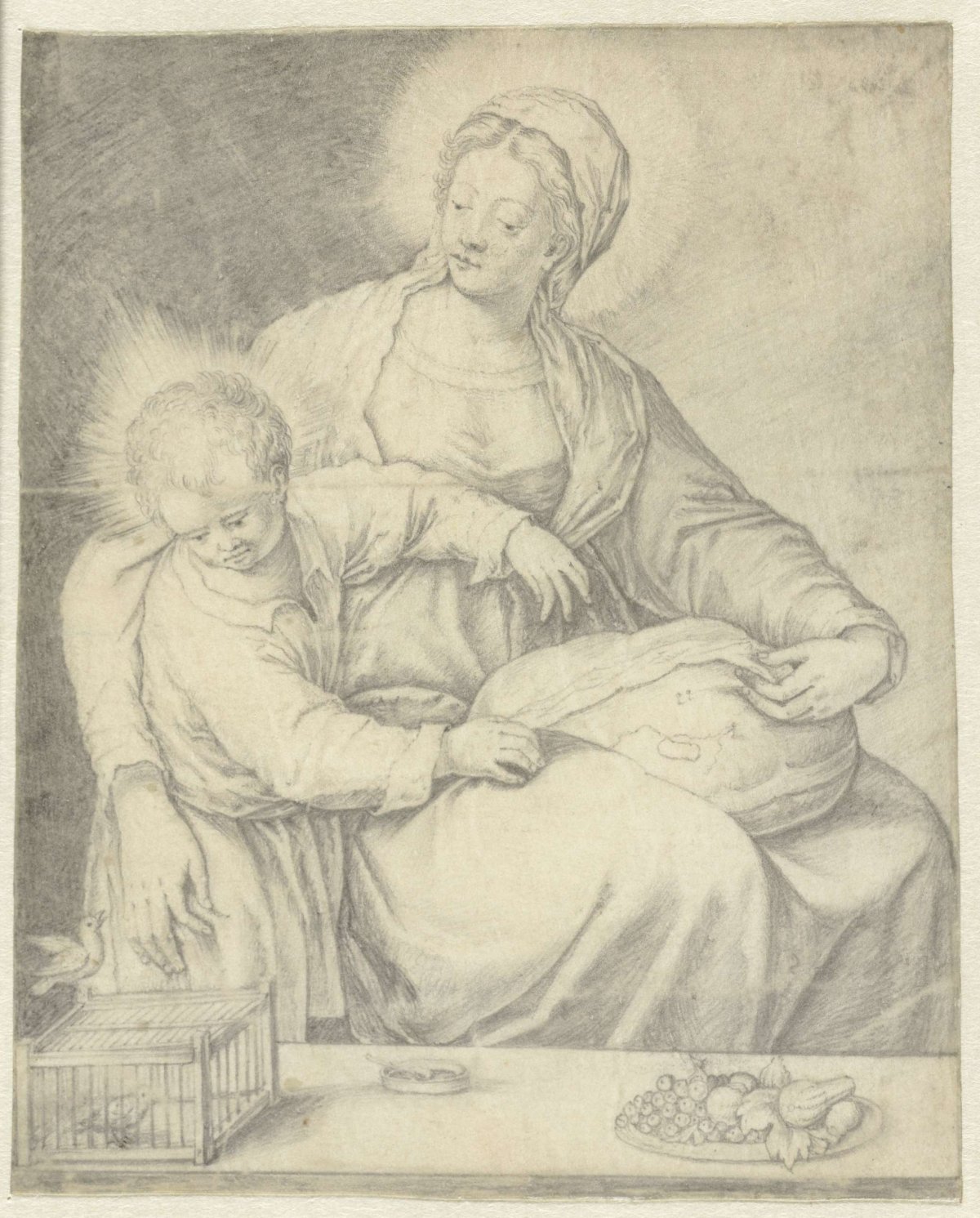 The Blessed Virgin with the child, Willem van Mieris, 1672 - 1747