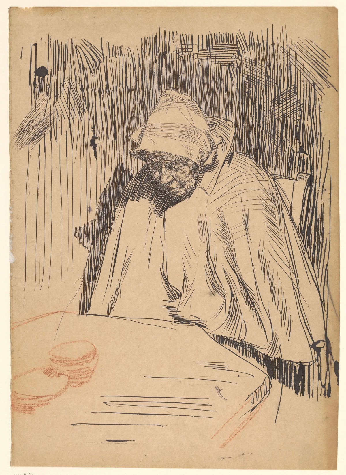 Old woman at the table (Malle Teun), Jan Veth, 1874 - 1925