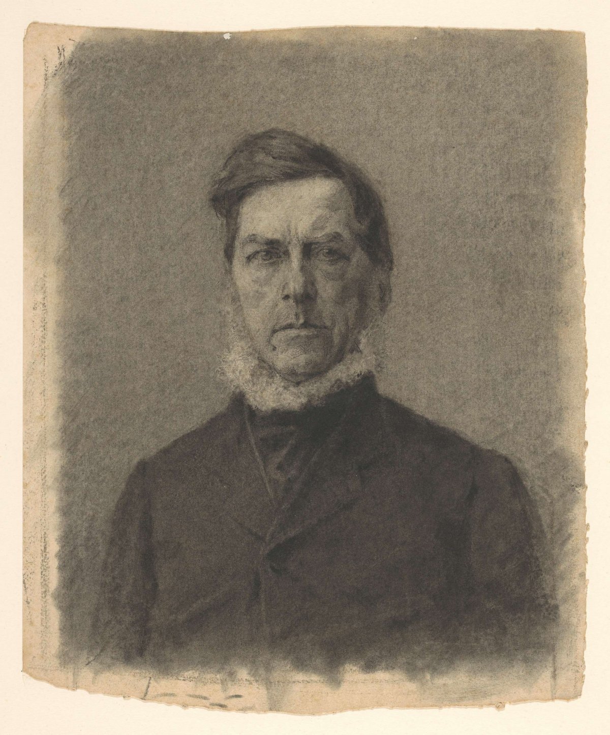 Portrait of a gentleman with ring beard, Jan Veth, 1874 - 1925